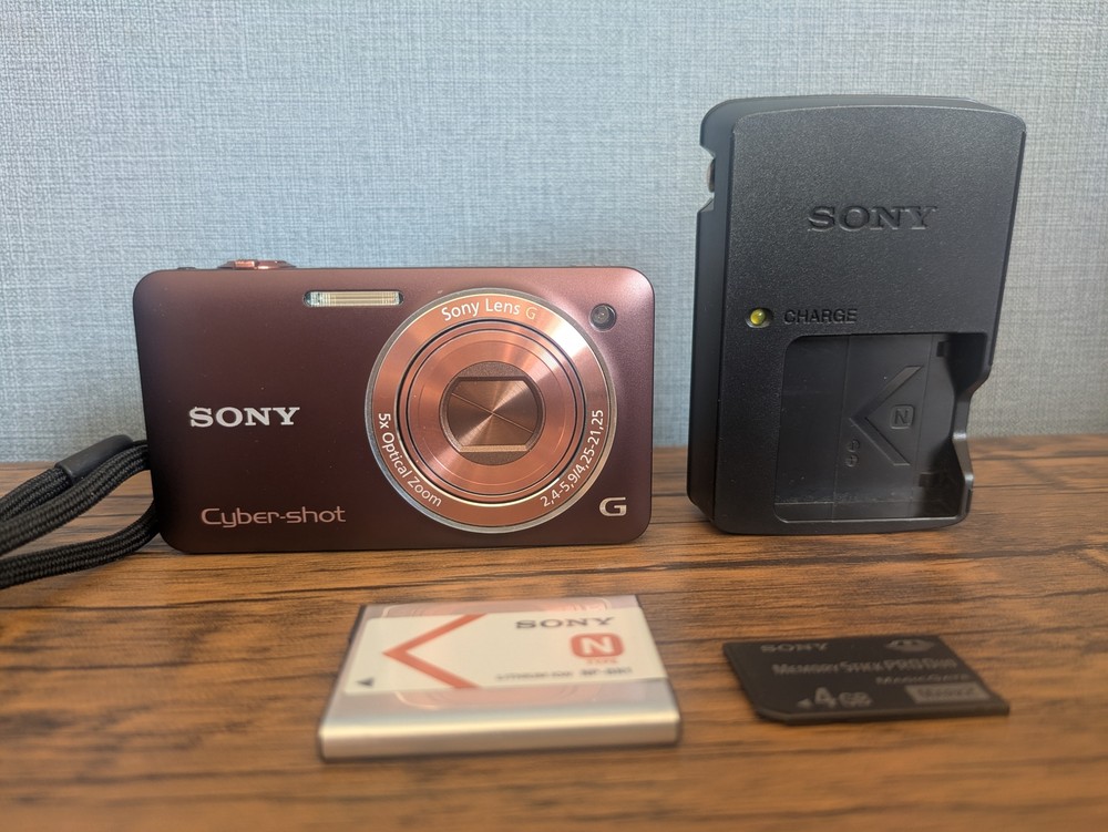 SONY Cyber-Shot DSC-WX5 12.2MP 5x Zoom Digital Camera with Battery Charger SD Card in Brown