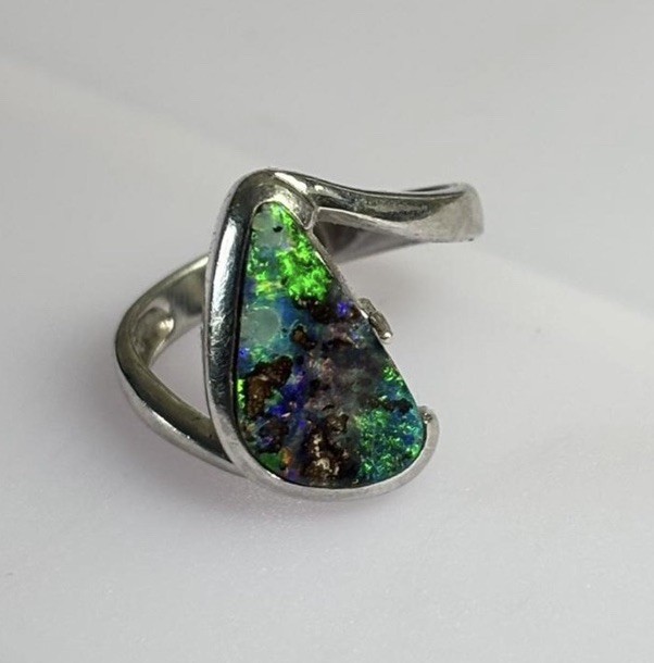 Amazing Sterling Silver Ring With Raw Opal!