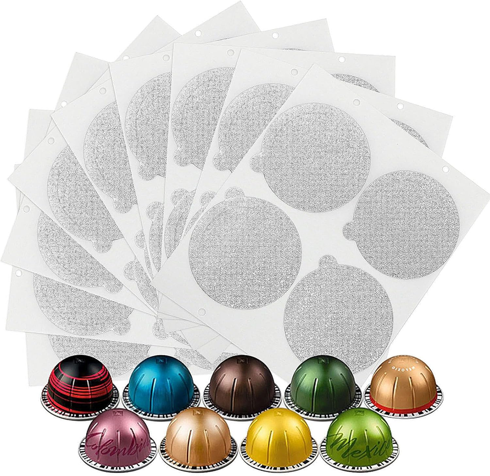 Aluminum Foils Lids Seals for Nespresso Vertuo Pods, 100Pcs Reusable Nespresso C