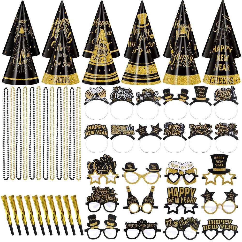 120-Piece New Year's Eve Party Kit for 24 Guests with 2025 Glasses & Decor-image