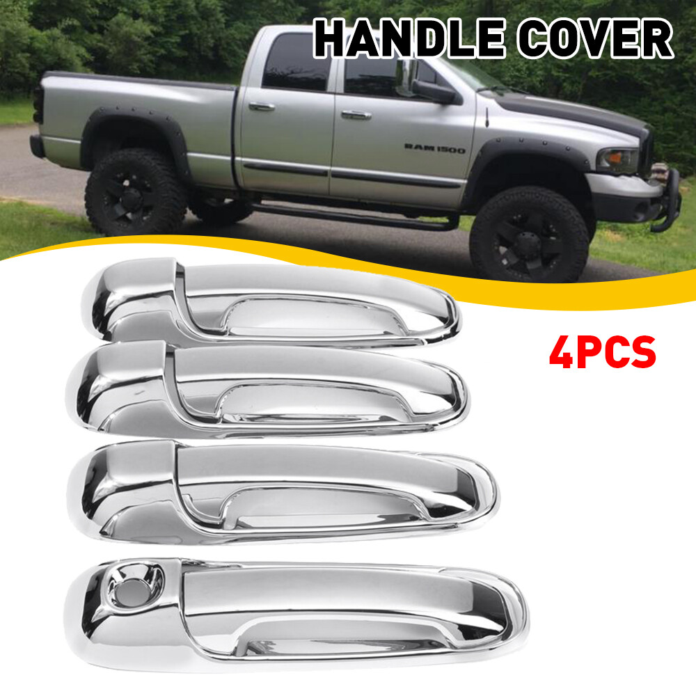 2002-2008 Dodge Ram 1500 2500 Chrome Door Handle Covers with Keyholes for 4-Door Models