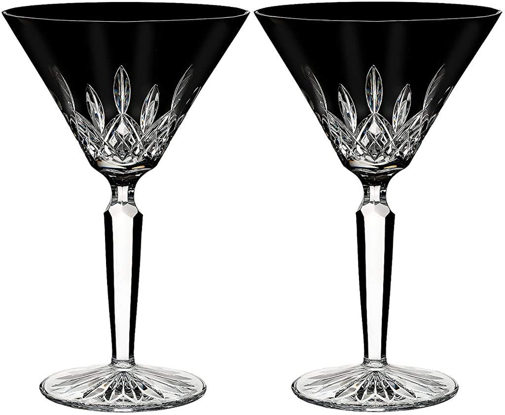 Lismore Black Martini Glass, Set of 2