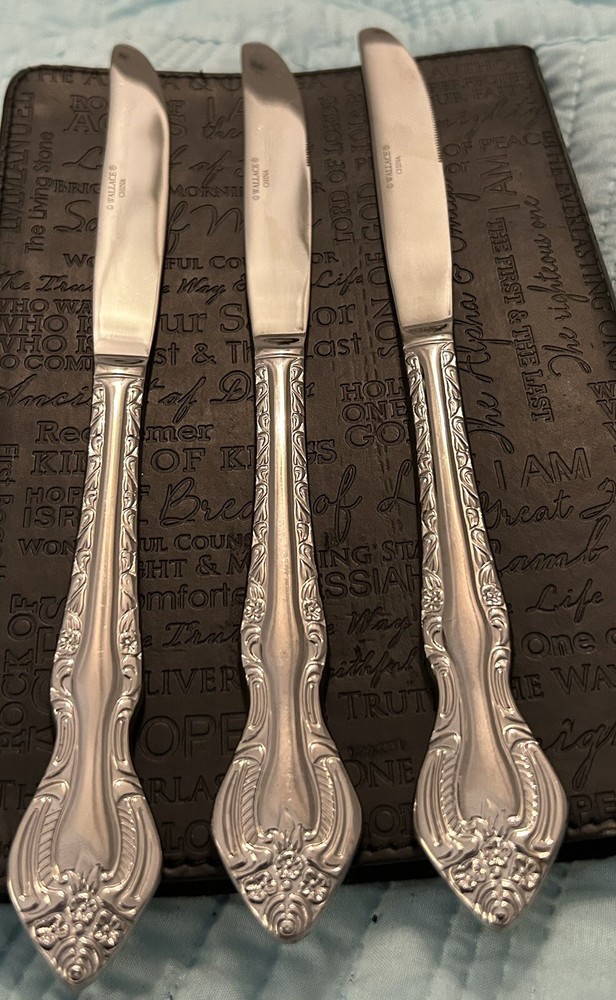 Wallace Dinner Knife Countess 18/10 Stainless Glossy Flatware 3Pc Set New