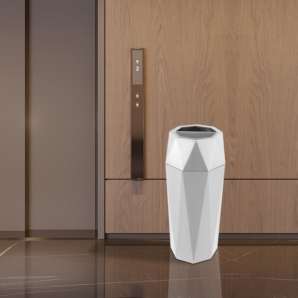 27.56in Open-Top Commercial Garbage Can Indoor Large Trash Can 25L + Lid