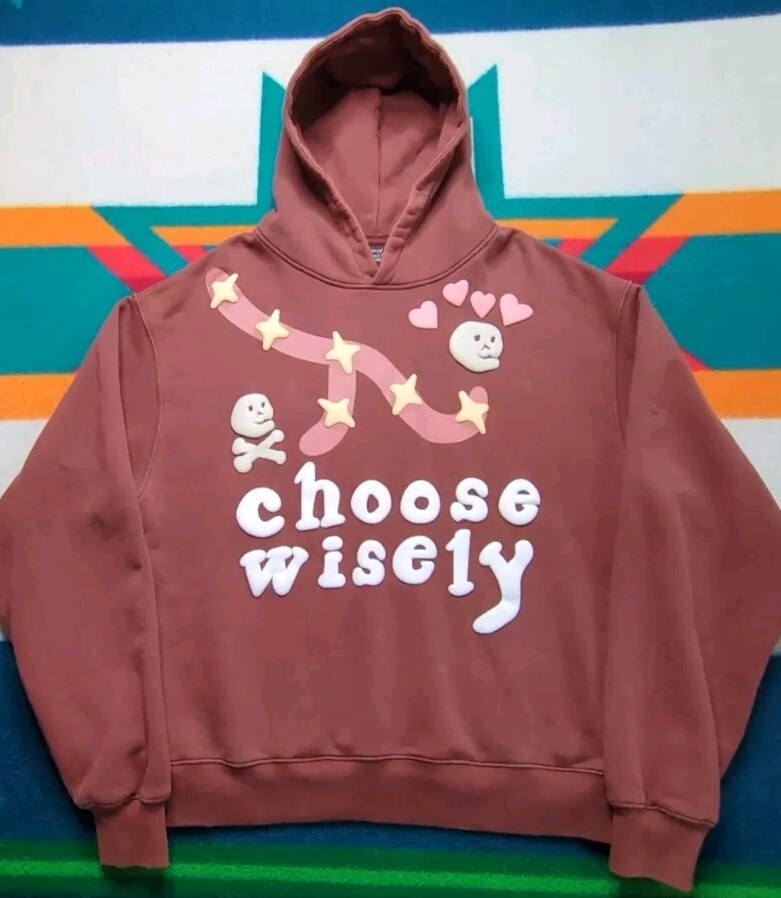 Broken Planet Market Hoodie Choose Wisely Puff Print Organic Cotton Pullover XL