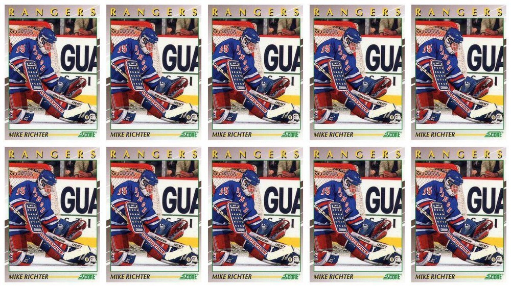 (10) 1991-92 Score Young Superstars Hockey #2 Mike Richter Card Lot Rangers