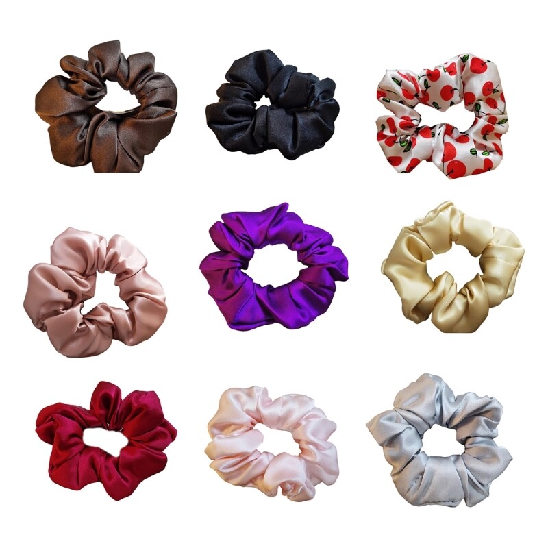 Soft Fabric Elastic Hair Scrunchies for Stylish Hairstyling Accessories