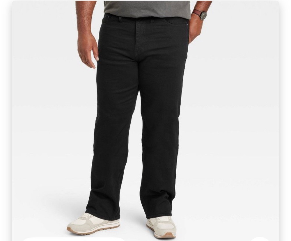 NWT Goodfellow & Co Big & Tall Slim Fit Black Straight Jeans Men's 44x36