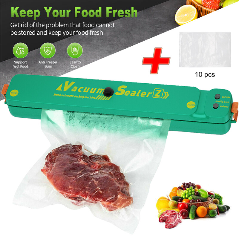 2024 Vacuum Sealer Machine with 10 Free Bags for Food Storage & Preservation