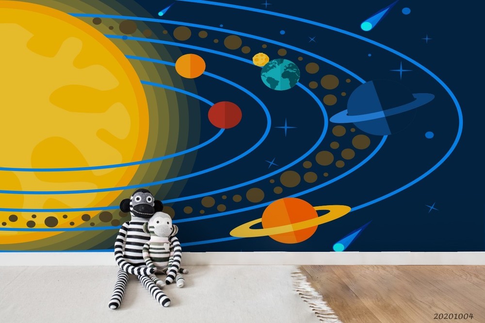 3D Solar System Planet Illustration Wall Murals Wallpaper Murals Wall Sticker 2