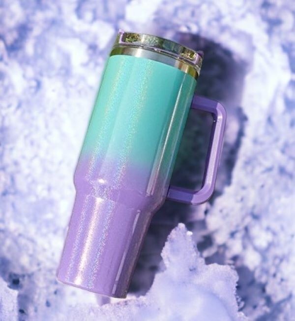 OmiOmi 40 oz tumbler with handle and lid straw, stainless steel insulated vacuum