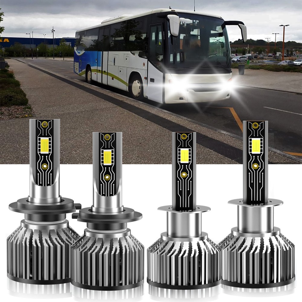 For Evobus S 417 2018-2018 LED Headlight Bulb High Low Beam Kit H1+H7 6500K