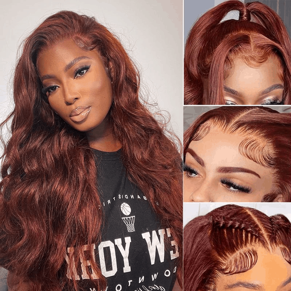 Flash Sale Wear And Go Reddish Brown Body Wave Pre Colored Glueless Human Hair W-image