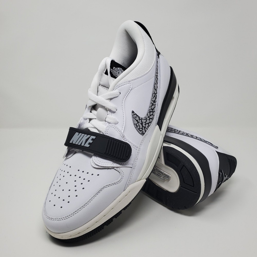 Jordan Legacy 312 Low Elephant Swoosh Mens Size 11.5 White Black Grey CD7069-110