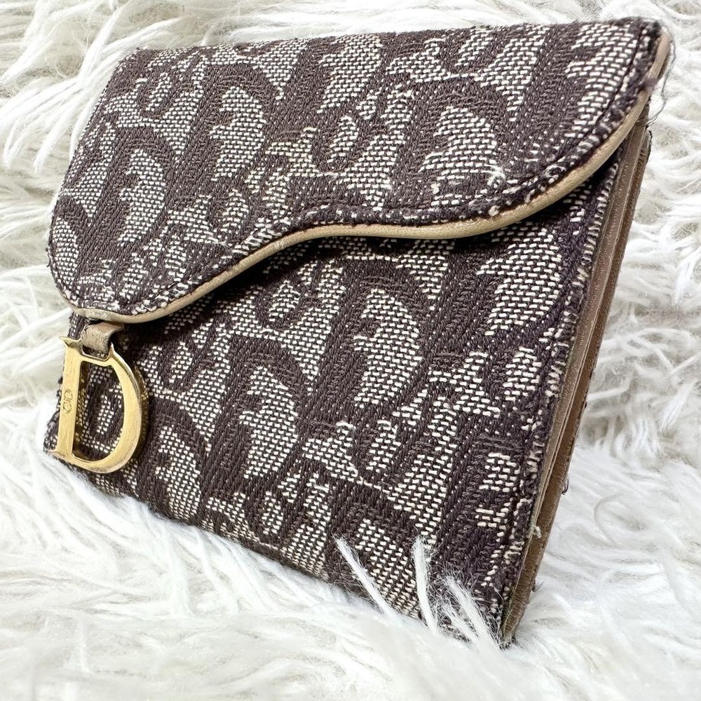 Christian Dior Saddle Trotter Bifold Wallet with Signature Hardware