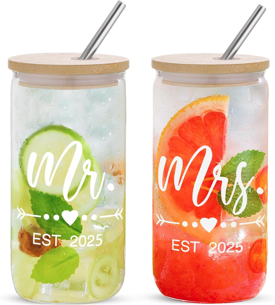 Mr and Mrs Coffee Cups 2025 Gifts Set, Wedding Gifts for Couples, Bridal Shower