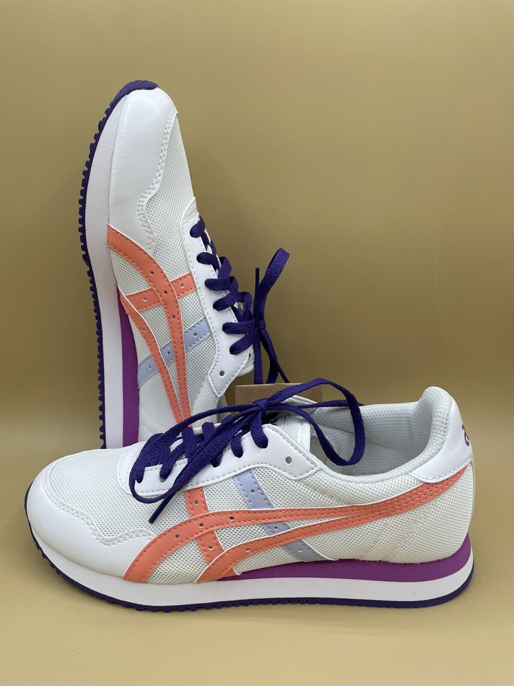 Size 6.5 Youth Asics Tiger Runner Grade School White Running Shoes 1204A015-101