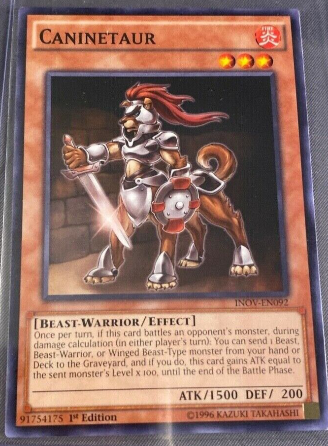 Caninetaur INOV-EN092 Common 1st Edition Lightly Played Yugioh Card Near Mint Condition