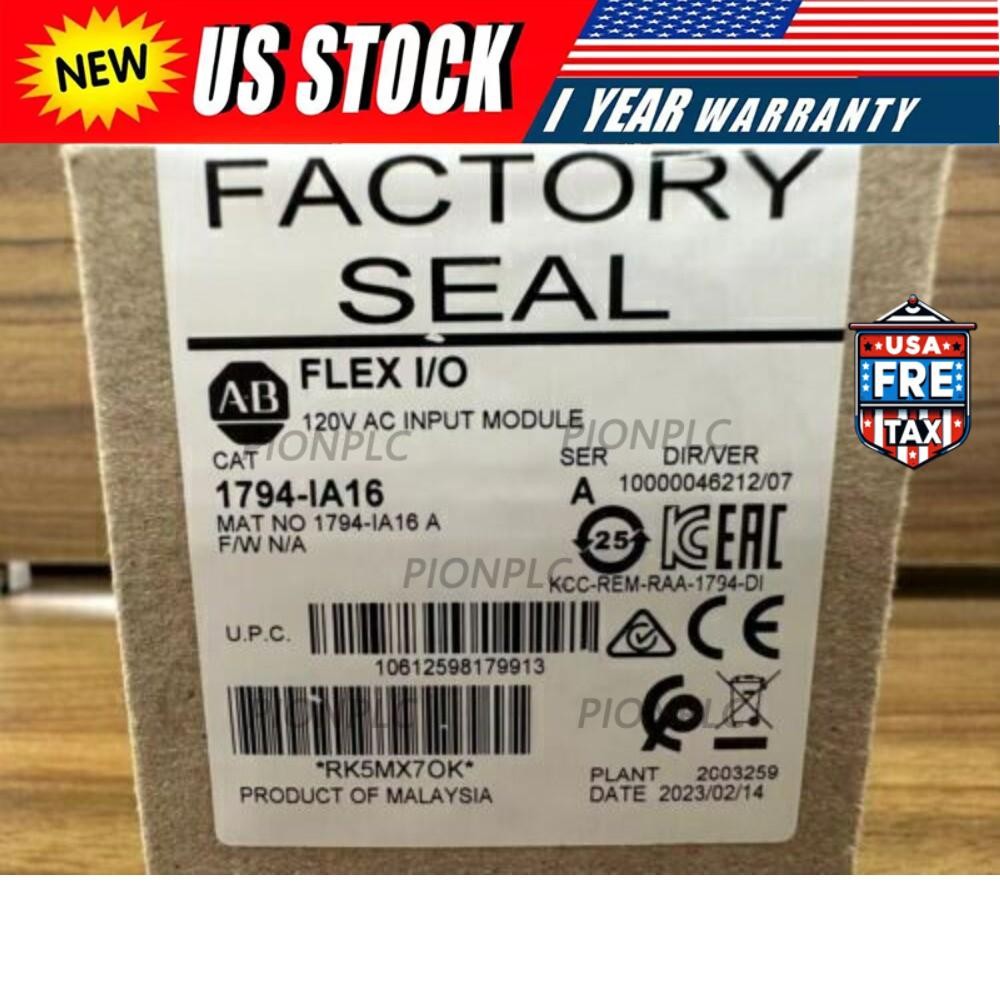 New Factory Seal AB 1794-IA16 Flex I/O 120VAC Input Module 1794IA16 US Free Tax