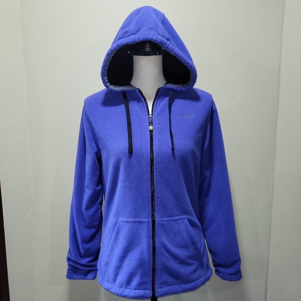 Reebok size small purple fleece zip up hoodie jacket