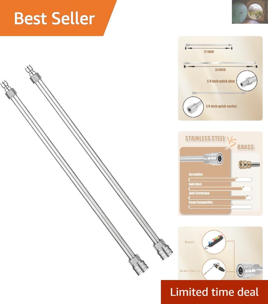 17-Inch Stainless Steel Pressure Washer Wand 2-Pack 4000 PSI