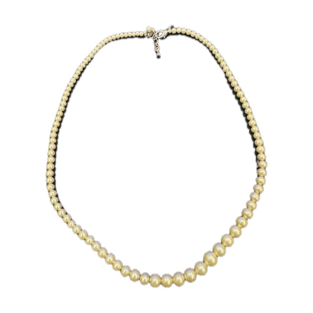 Vintage Style Faux Pearl Silver Tone Clasp Statement Necklace