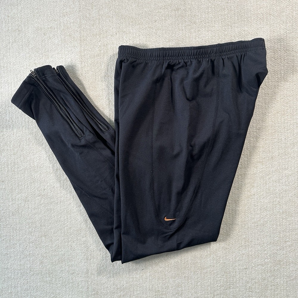Nike Dri Fit Polartec Tights Mens Large Black Ankle Zip Size 32-34 Running Gym