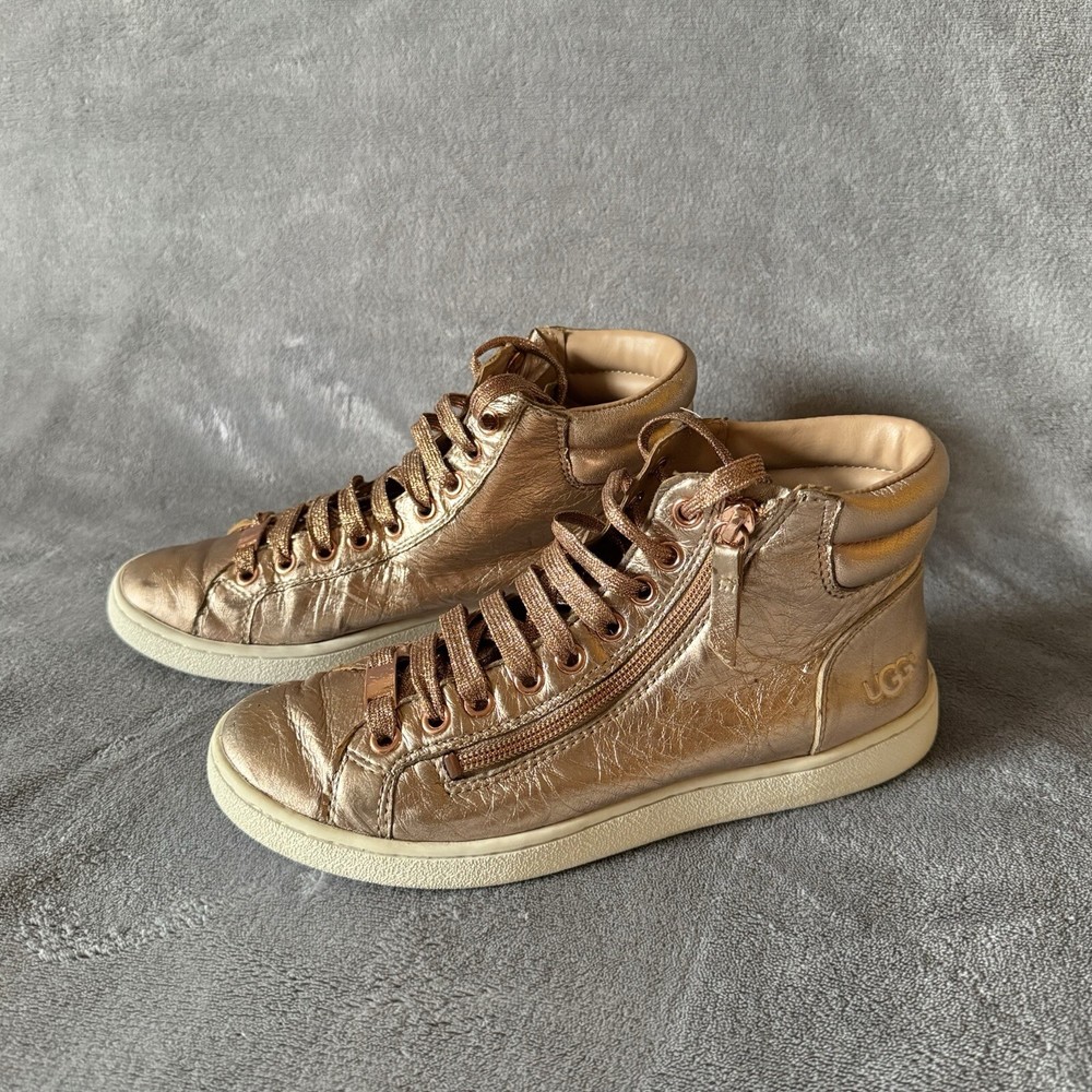 UGG Rose Gold Glitter Sparkle Sneaker Ankle Booties Size 7