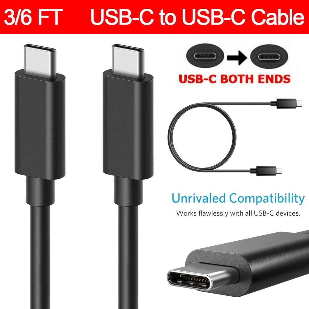 3ft/6ft USB-C to USB-C Fast Charging Cable for Samsung Galaxy S22 Ultra S20 FE