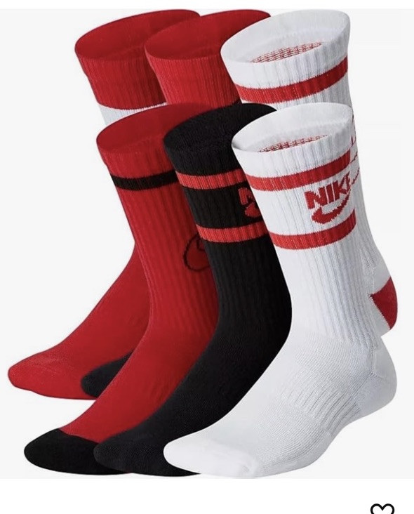 Nike Youth Shoe Size 10C-3Y Dri-Fit 6 Pairs Cushioned Crew Socks XS 5-7 Natural