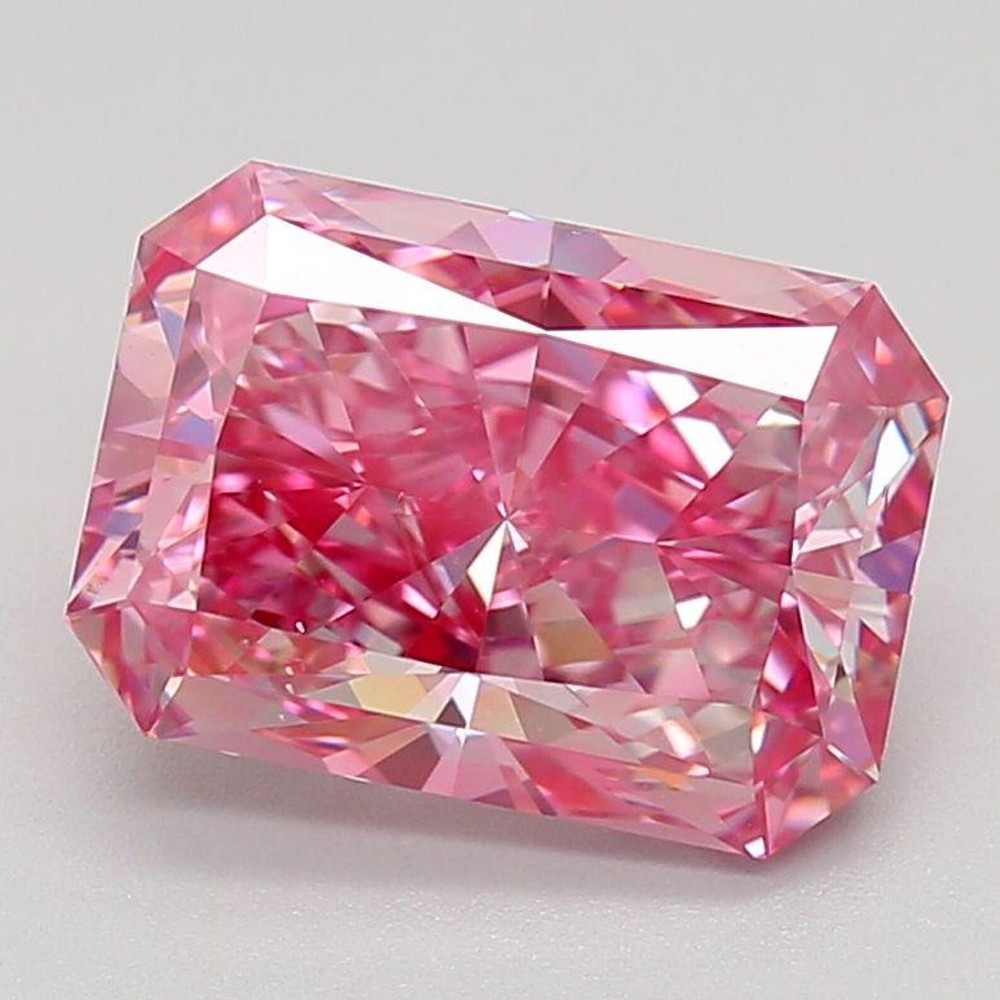 Purplish Pink 3 Ct Certified VVS1 Rare Radiant Cut Natural Diamond Gemstone