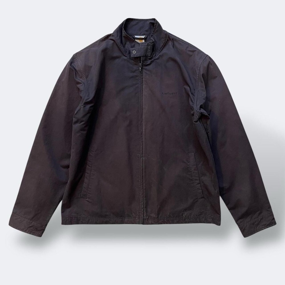 Vintage Carhartt Workwear Utility Harrington Jacket XL Navy Faded Distressed