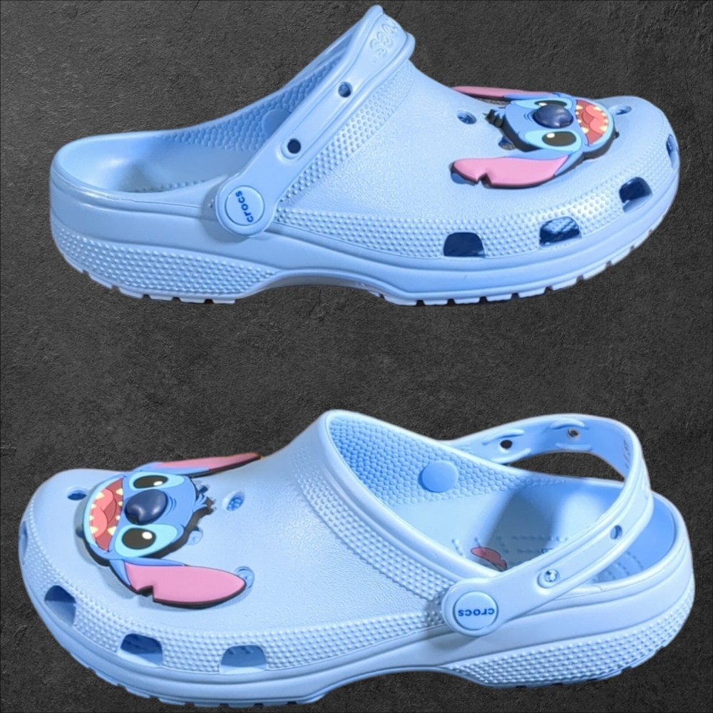 Crocs x Disney Stitch Women’s 11 Men’s 9 Blue Classic Clog Slides
