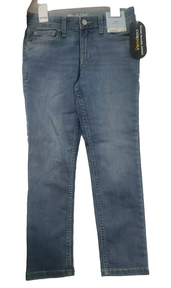 Cat & Jack  Cordura Denim Stretch Skinny Jeans Size 8  Blue Adjustable