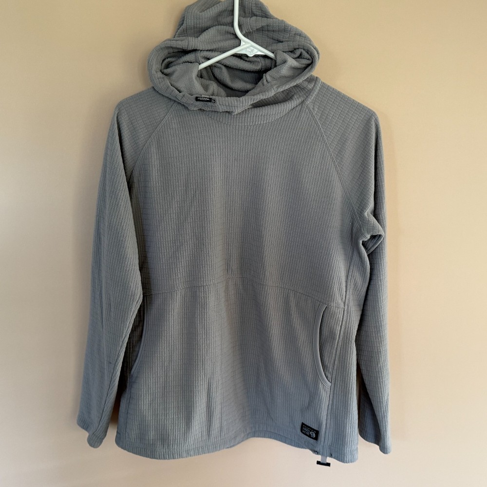 Mountain Hardwear Tech Fleece Textured Pullover Hoodie Grey Women's Small S