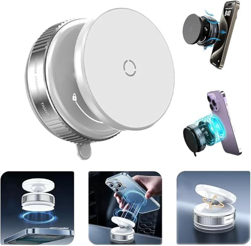 Upgraded Strong Magnetic Car Phone Mount with Vacuum Suction for Secure Hold