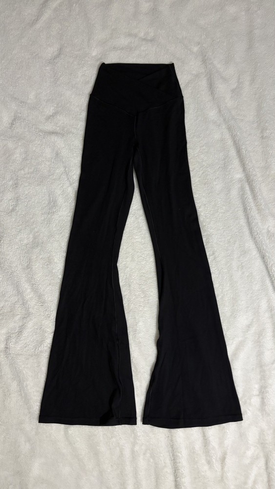 Aerie Offline Real Me Super Flare Crossover Hi-Rise Leggings, Size Small, Black