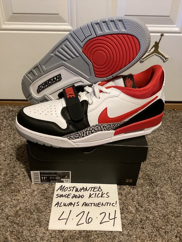DS 2022 Nike Air Jordan Legacy 312 Low Black Toe Fire Red Men’s Sz 11.5