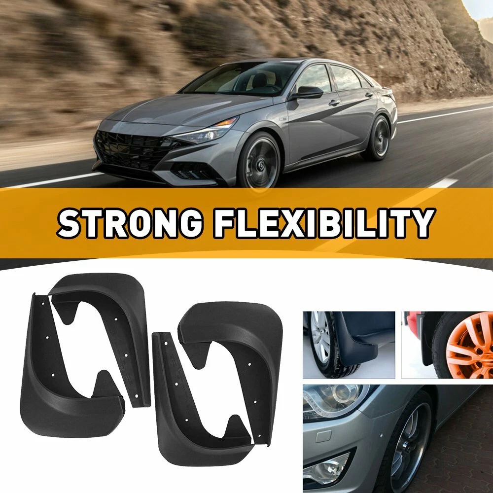 EVA Plastic Mud Flaps Splash Guards Set of 4 for Car Front & Rear Fenders