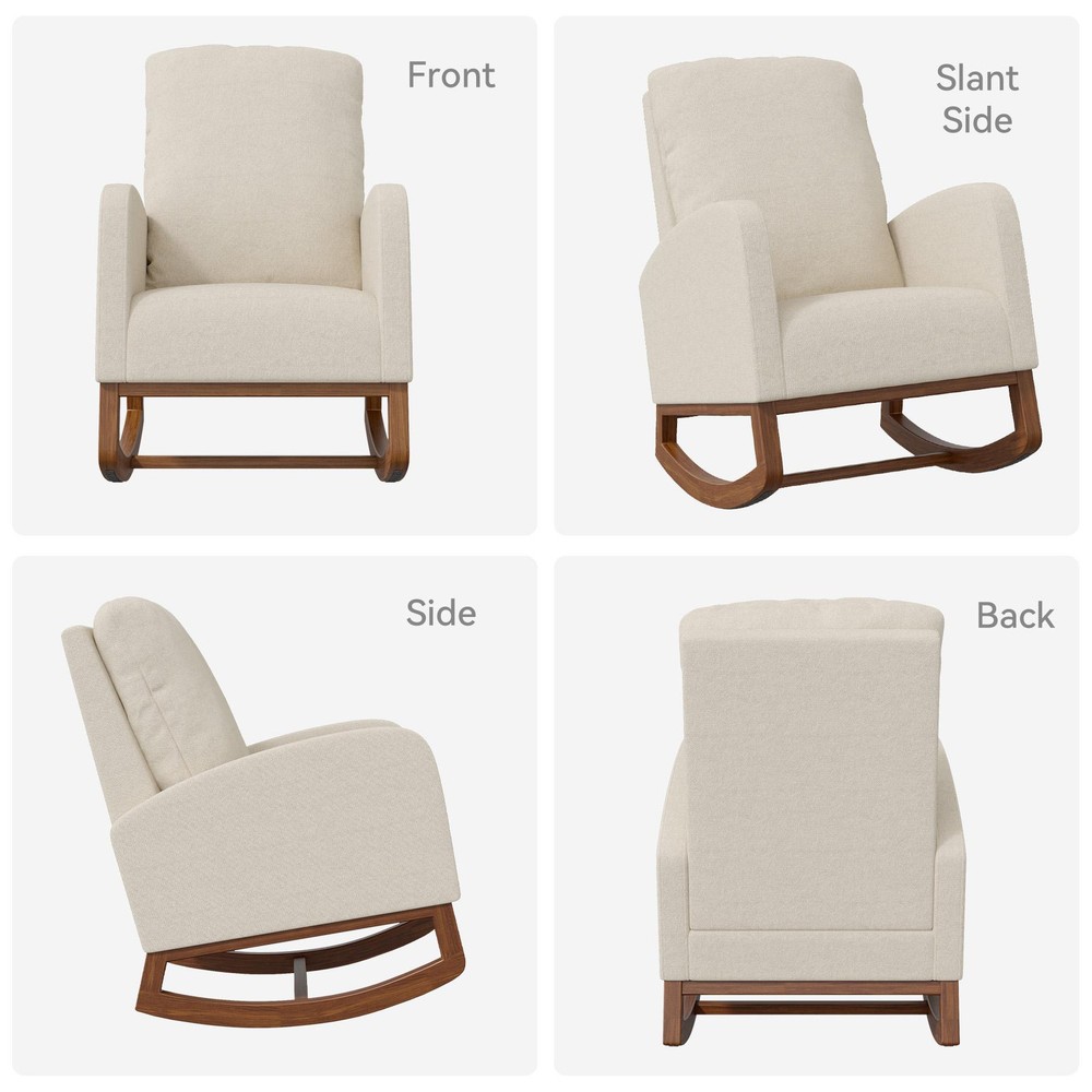 Cozy Modern Nursery Rocking Recliner Chair with Plush Upholstery for Ultimate Comfort