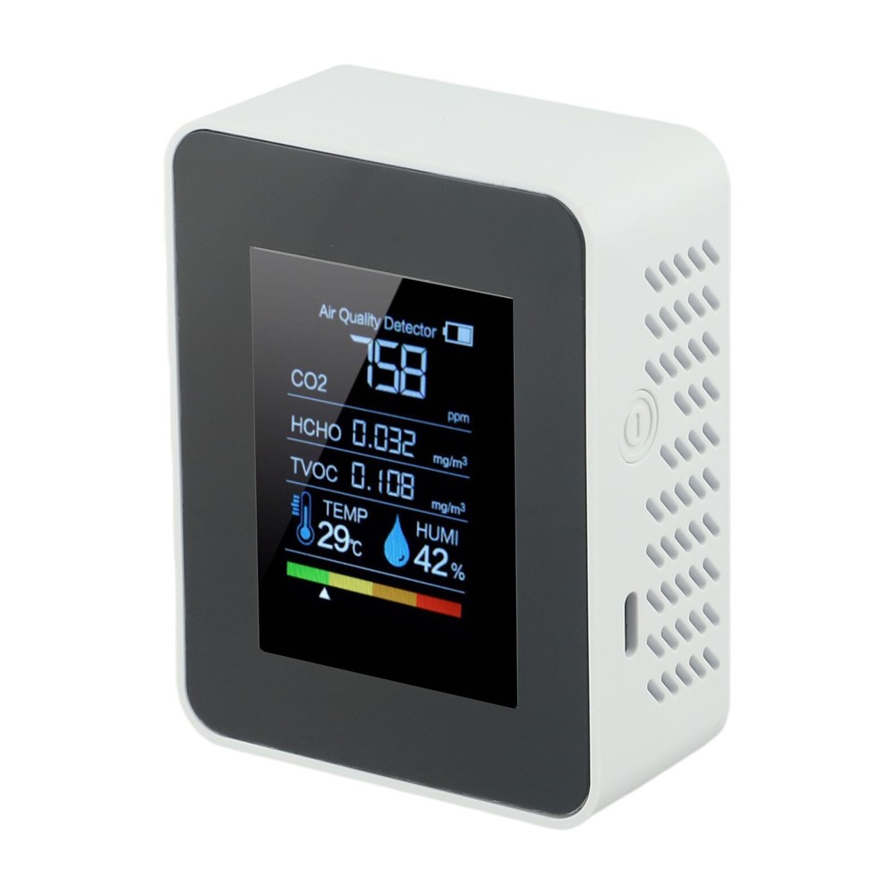 Easily Portable 5 in 1 Indoor Air Tester with Rechargeable Lithium Battery