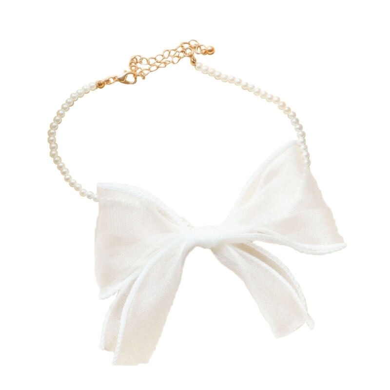 Ribbon Bowknot Choker Necklace Temperament Neckband Clavicle Chain Necklace