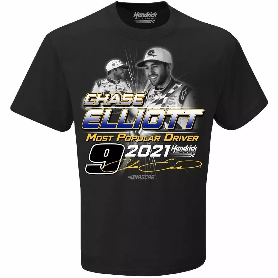 Chase Elliott Nascar Cup Most Popular Driver Black Short Sleeve Tee Shirt