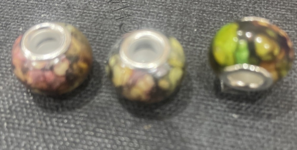 Valentine Brown Multi Pattern Pandora Style Alloy Charm with Free P&P