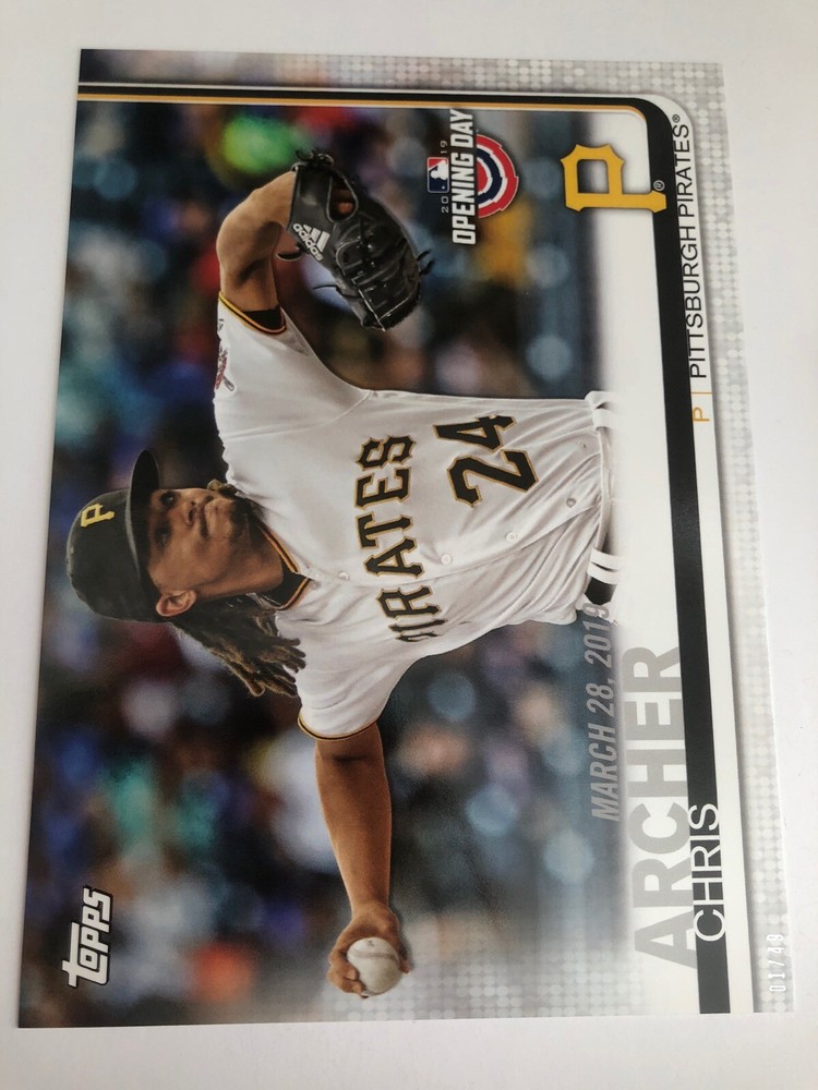 2019 Topps Opening Day Jumbo 5x7 Chris Archer Pirates 148 01/49 Rare