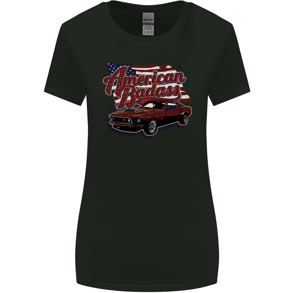 American Badass Muscle Car Womens Relaxed Fit Tee