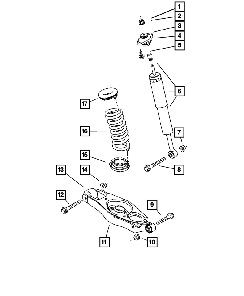 Genuine Mopar Suspension Shock Absorber 4895717AD