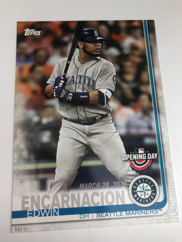 2019 Topps Opening Day Jumbo 5x7 Edwin Encarnacion Mariners 70 01/49 Limited Edition
