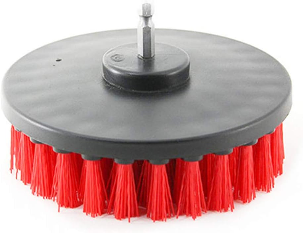 5 Inch Red Drill Brush All Purpose Power Scrubber for Grout Tile Cleaning