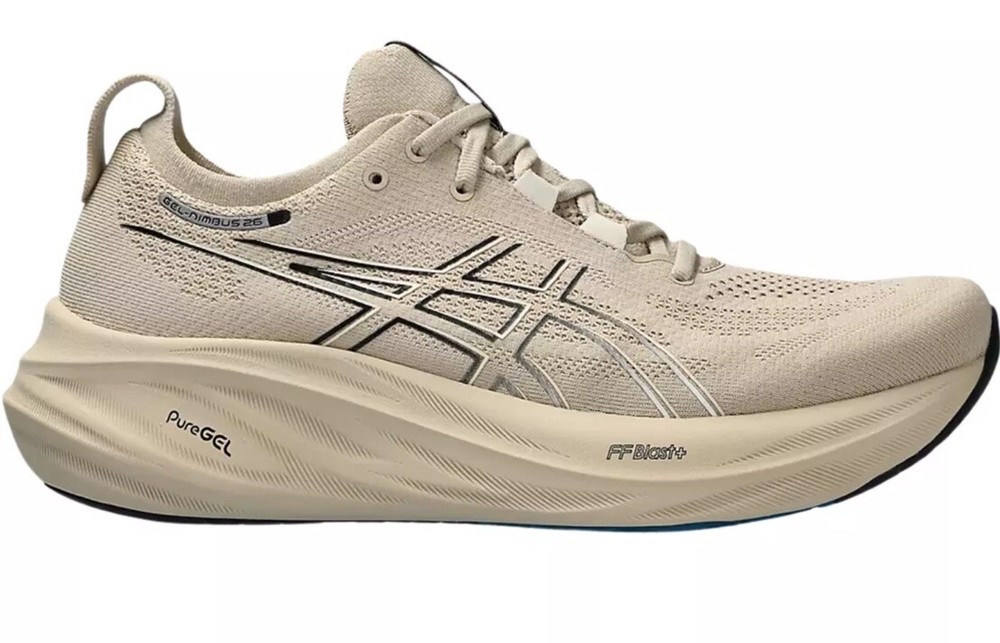 ASICS Gel Nimbus 26 Shoes Mens Size 14 Feather Grey/Black Comfort Sneaker no lid